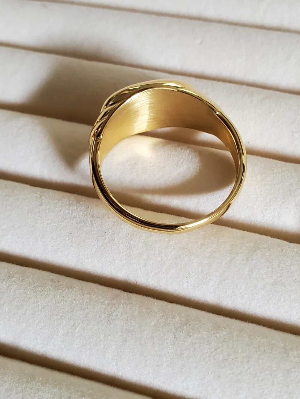 Men's Ever True Vermeil Ion Plated Minimalist Signet Oval Ring Sz 14